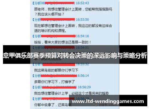 意甲俱乐部赛季预算对转会决策的深远影响与策略分析