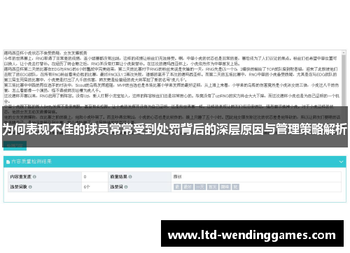 为何表现不佳的球员常常受到处罚背后的深层原因与管理策略解析